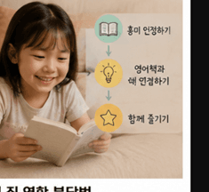 흥미를 인정하고 책과 다시 즐겁게 연결된 모습