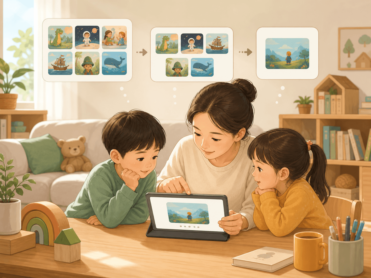 아이와 함께 차분한 영어 영상을 고르는 시간