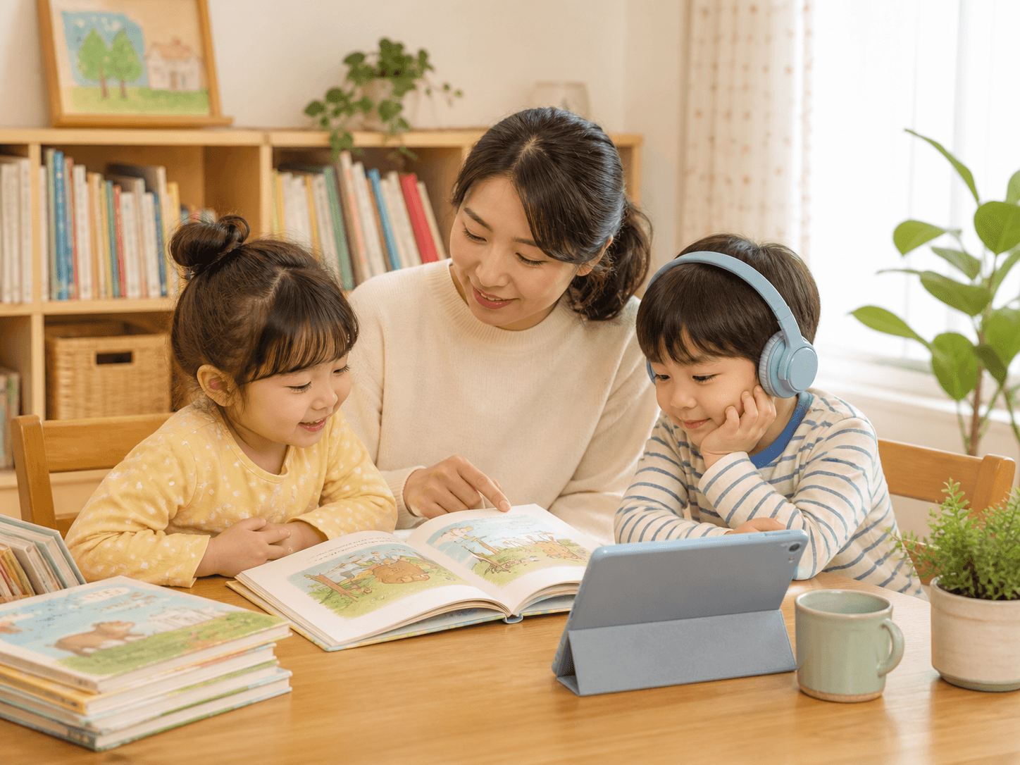 도서관 책과 무료 오디오 자료를 알차게 활용하는 가족