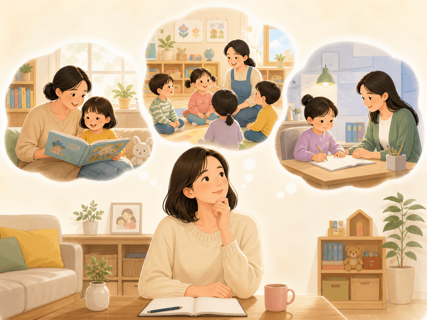 우리 가족에게 맞는 영어 교육 방법을 차분히 고민하는 엄마