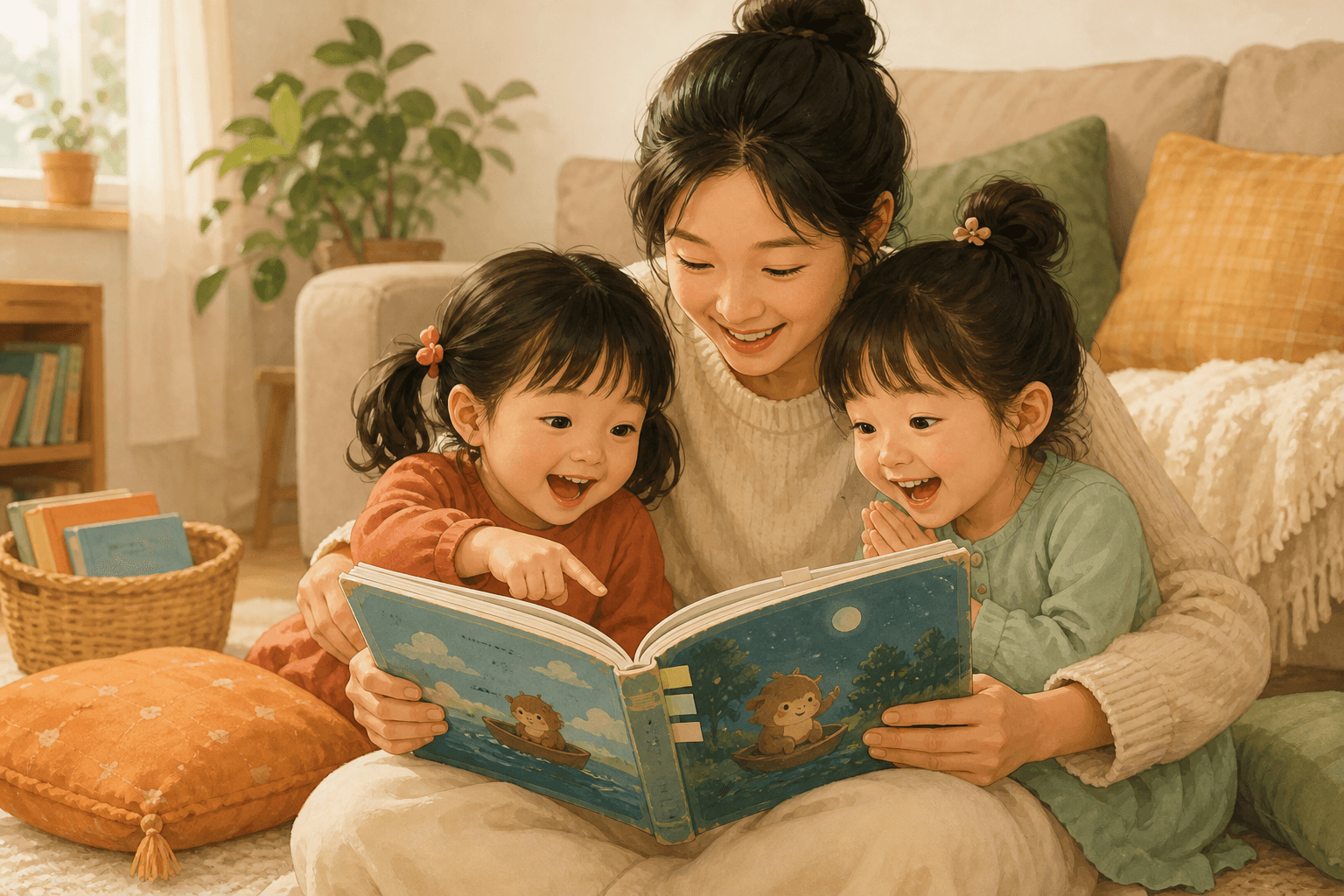 좋아하는 영어 그림책의 다음 장면을 기대하며 다시 읽는 엄마와 두 아이